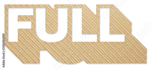 FULL Text Cutout from Corrugated Cardboard Sign Isolated on Transparent Background