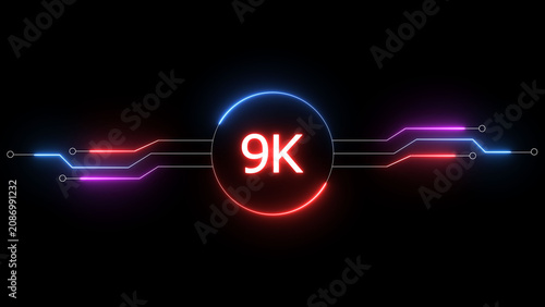 Φωτογραφία Neon social media followers or subscribers