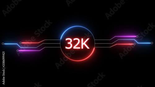 Obraz na plátne Neon social media followers or subscribers