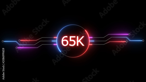 Photos Neon social media followers or subscribers