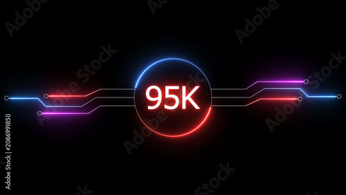 Foto Neon social media followers or subscribers