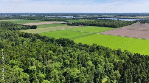 Aerial of a possible location for a barracks in Zeewolde, Flevoland. The site is mentioned as a possible location for a new Defence barracks for the Dutch Armed Forces.