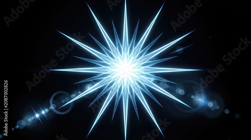 Bright Starburst with Glowing Rays on a Dark Background Featuring Light, Energy, Sparkle with Shine and Radiant Elements