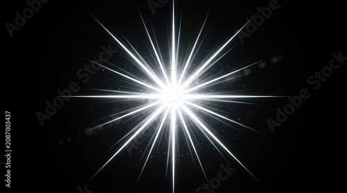 Bright Light Rays Emanating From a Central Point Against a Dark Background Featuring Glow, Radiant, Star with Energy and Cosmic