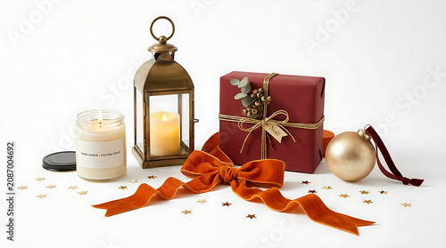 Diwali celebration with oil lamp and gifts