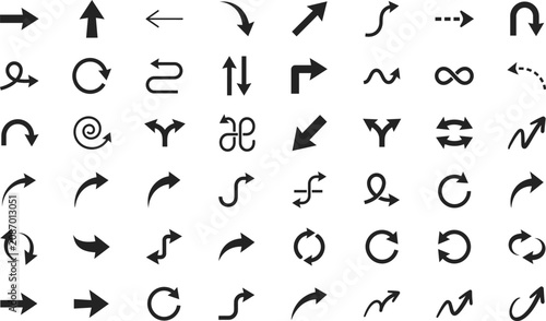 Collection of various arrow and symbol icons