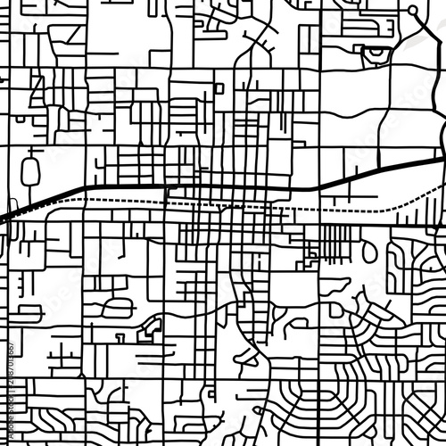 Bild auf Leinwand Symbol Map of the City Arlington (Texas, USA) showing the city center with a sim