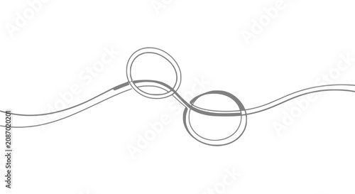 Billede på lærred Abstract roller coaster line art, loop, curve, motion, entertainment, white back