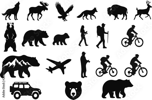 Photography animals silhouettes vector