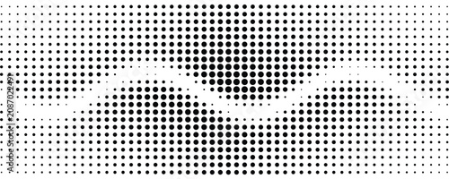 Tableau sur toile Abstract halftone pattern with a subtle wave in a minimalist monochrome design