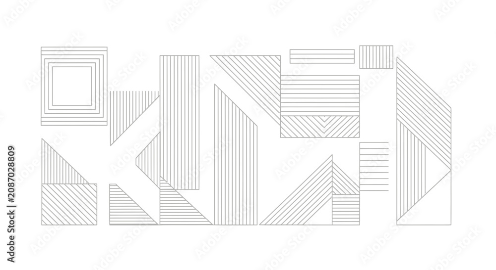 Fototapeta premium Abstract line art geometric shapes and patterns composition.