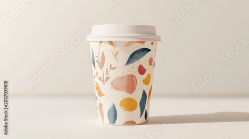 Takeaway coffee cup with a lid mock up isolated on white background