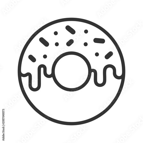 Donut Dessert Line Icon Vector