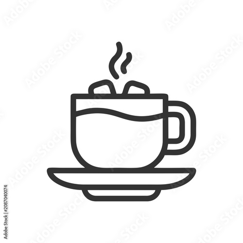 Hot Coffee Cup Line Icon Vector
