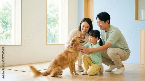 Petting Living Man woman room dog