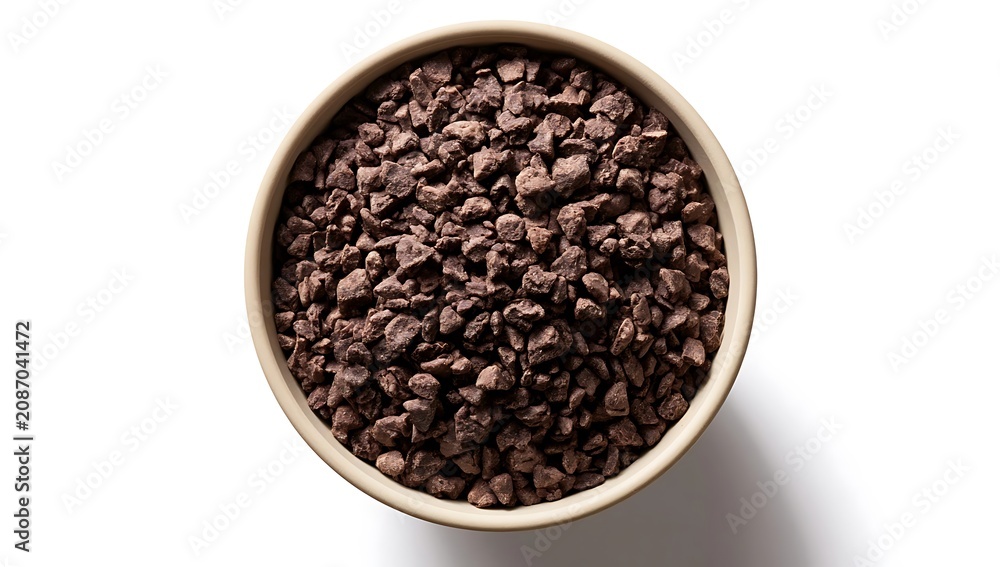 Fototapeta premium Top View of a Bowl Filled with Roasted Coffee Beans.