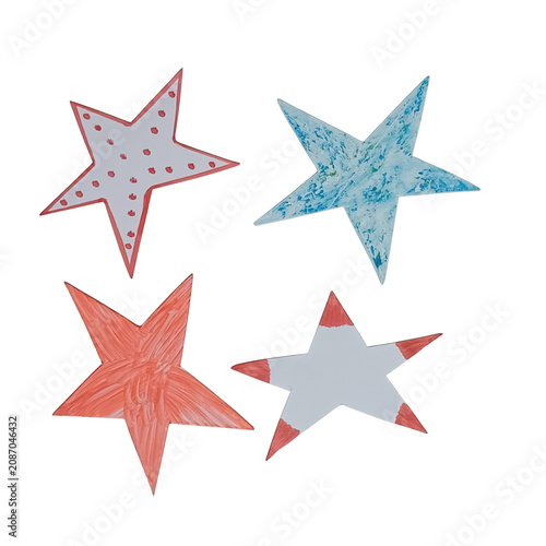 set of stars with torn paper and crafted  card design