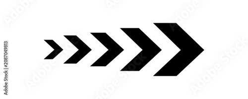 Quadro su tela Chevron arrows progression icon, forward movement graphic, acceleration directio