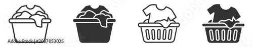 laundry basket icon set vector illustration on transparent background