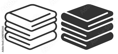 stack of folded towels icon set, laundry and cleaning symbol, housekeeping and fabric concept on transparent background