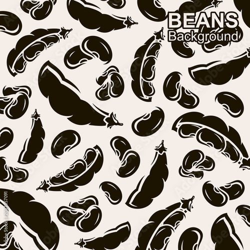 Beans pattern background set. Collection icon beans. Vector