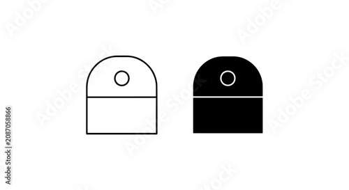 Foto D-ring binder icon set in solid and linear outline style with fastener