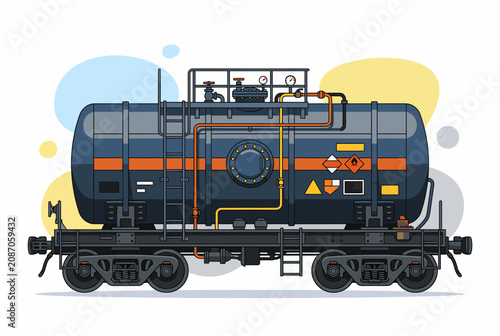 Bild auf Leinwand Oil Tanker Railroad Car for Petroleum and Chemical Transport
