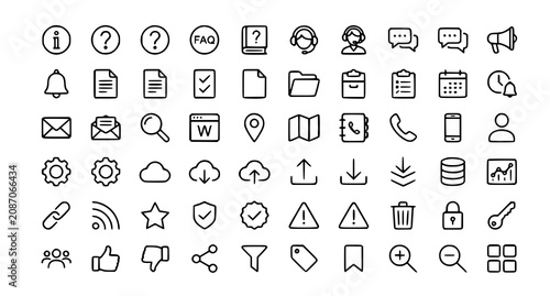 Foto Modern Information Outline Icon Pack Editable Stroke Help Support Web Vector Ill