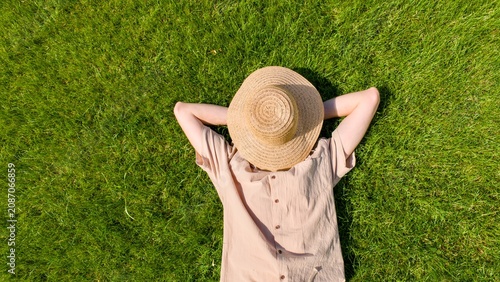 Summer Nap on Sunny Lawn