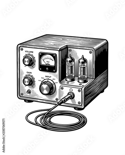 Εκτύπωση καμβά Vintage tube amplifier
