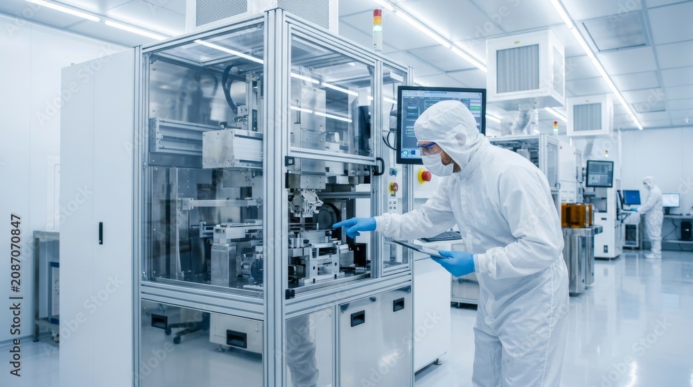 Naklejka premium Fintech R&D in High-Tech Cleanroom