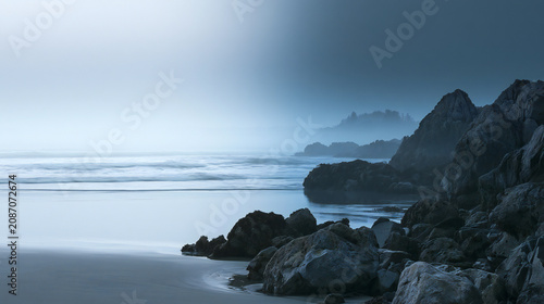 Neutral gray-blue ambient pre-dawn light with flat even exposure, cinematic 16:9 style
