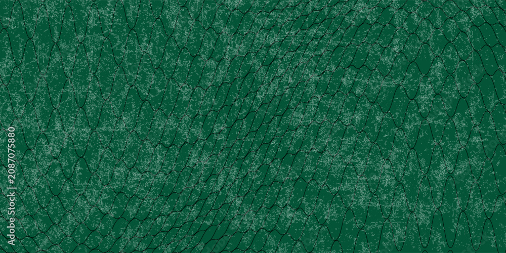 Fototapeta premium PrintA closeup shot of a metal mesh fence, net iron metal for background and texture, Green mesh fence with attached green privacy screen fabric, providing visual cover and wind protection