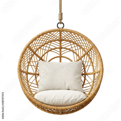 Round Wicker Hanging Egg Chair PNG