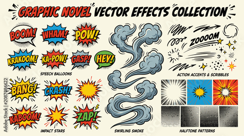 Comic book vector effects collection.