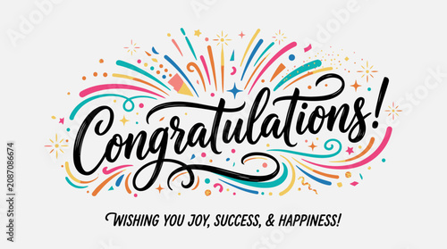 Photos Colorful Congratulations Greeting Card Design.