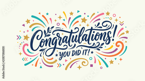 Fotografija Colorful Congratulations You Did It Greeting.