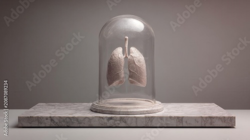 Lungs Under Glass: PM2.5 Dust Concept