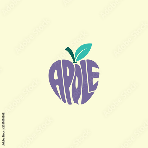 Creative apple typography logo design vector illustration