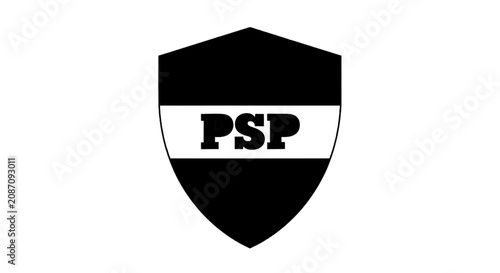 Vector illustration of psp logo shield icon on a transparent background