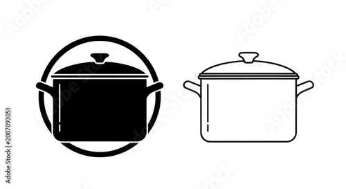 Vector illustration of cooking pot icon set, vector illustration of kitchenware on a transparent background