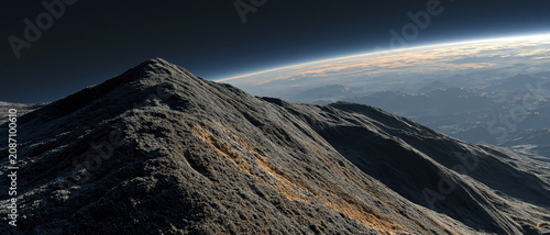 A surreal abstract landscape formed entirely from ultra-fine obsidian dust creating smooth rolling dunes beneath a nearly black background