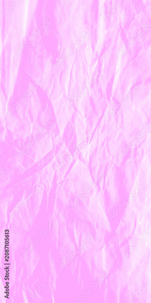 Naklejka premium Light Pink Crumpled Paper Texture Background with Wrinkled Folded Page Surface Effect Isolated Vector Graphic