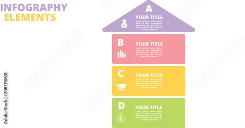 Infographic arrow design template. Business growth concept banner with 4 options