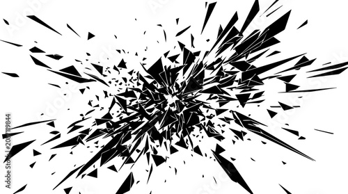 Photos Modern vector graphic depicting an abstract monochromatic explosion of shattered