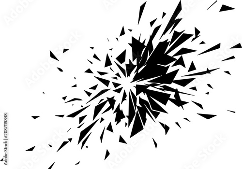 Foto Powerful abstract burst of dark fragments creating a dramatic and energetic visu