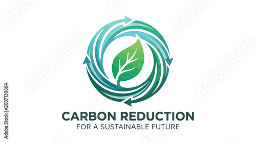 Carbon Reduction Logo Concept for a Sustainable Future.