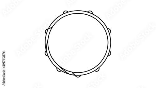 Drum outline icon on white background.