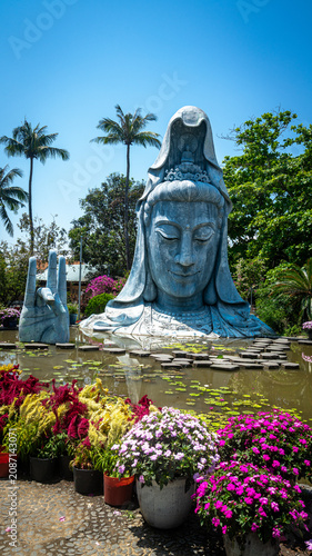 Bild auf Leinwand Chua Thanh Luong Buddhist Temple with traditional architecture and Quan Am statu