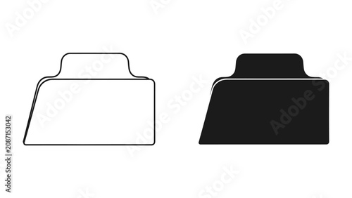 Canvastavla File Folder Icons: Two distinct file folder icons, one outlined in black and the other solid black, represent organization and data management